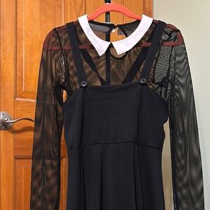 Black Mesh Long Sleeve Dress